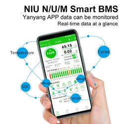 Dla NIU N/U/M inteligentny BMS 9-25S 50A-200A trójskładnikowy litowy LiFePo4 Bluetooth tablica zabezpieczająca baterię rower elektryczny motocykl