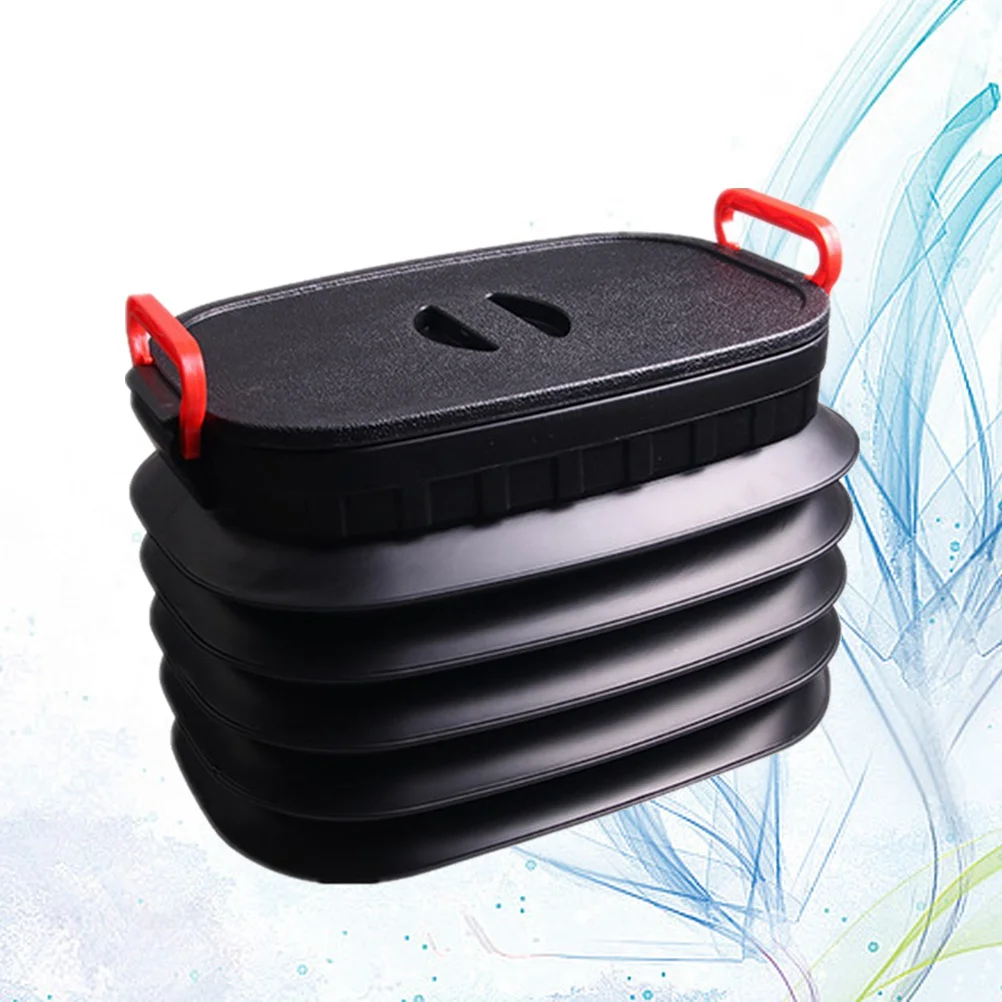 

18L Large Foldable Plastic Trunk Box Portable Collapsible Storage Container Odorless Leakproof Car Organizer Black Trash Can