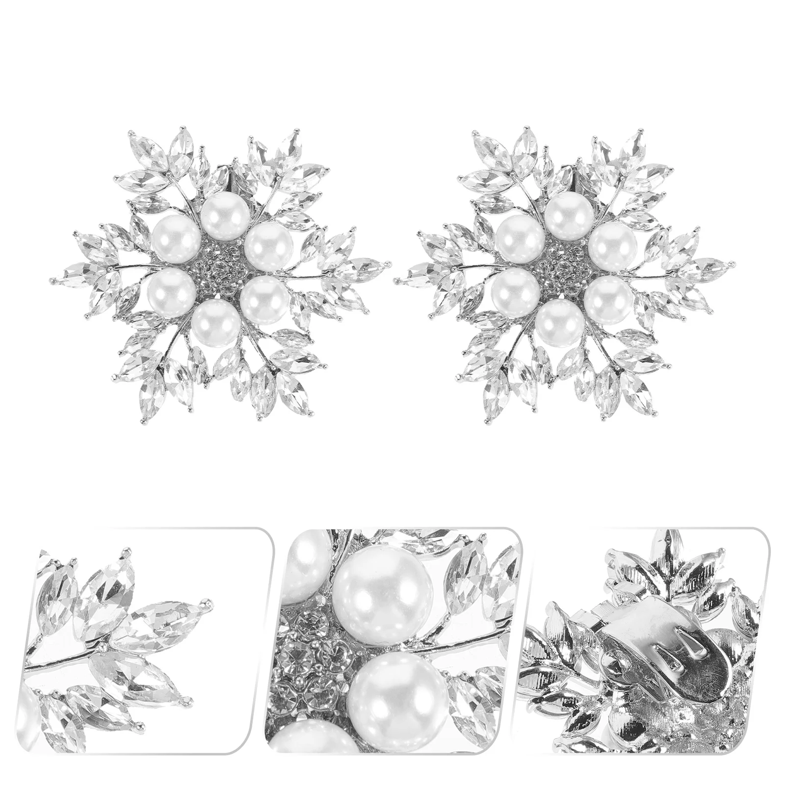 

2Pcs Crystal Shoe Buckles Bright Color Bridal Decorations Removable for Pumps Flats Bridal Shoe Buckles Flower Shape Shoes Clip