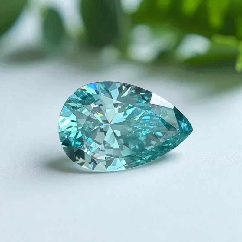 A Lab Grown Paraiba/Sapphire/Ruby/Cobalt Spinel/Padparadscha Pear Cut Charms Jewelry Main Materials Selectable AGL Certificate