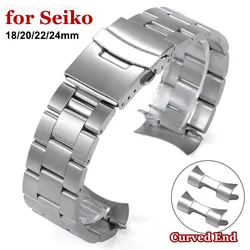 Solid Stainless Steel Watch Strap for Seiko 5 SKX009/007 for Jubilee Curved End Watch Bracelets Metal 20mm 22mm Watchband Belts
