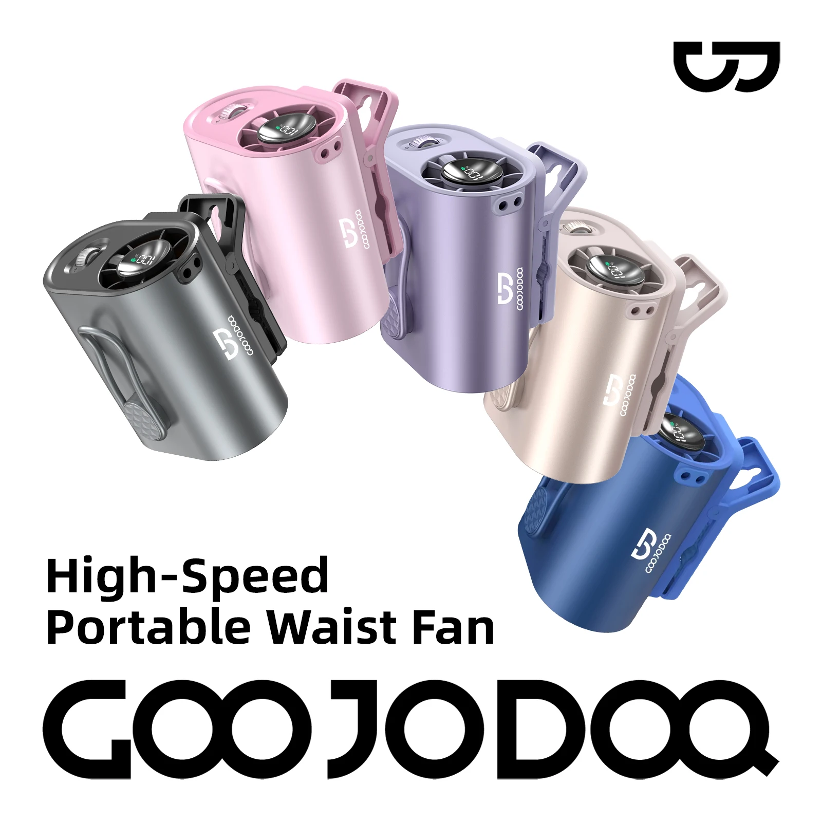 3600mAh Waist Fan with Wind Speed 11m/s, Running Time 9 Hours, 360° Adjustable 100 Levels Suitable for Outdoor Travel Stroller