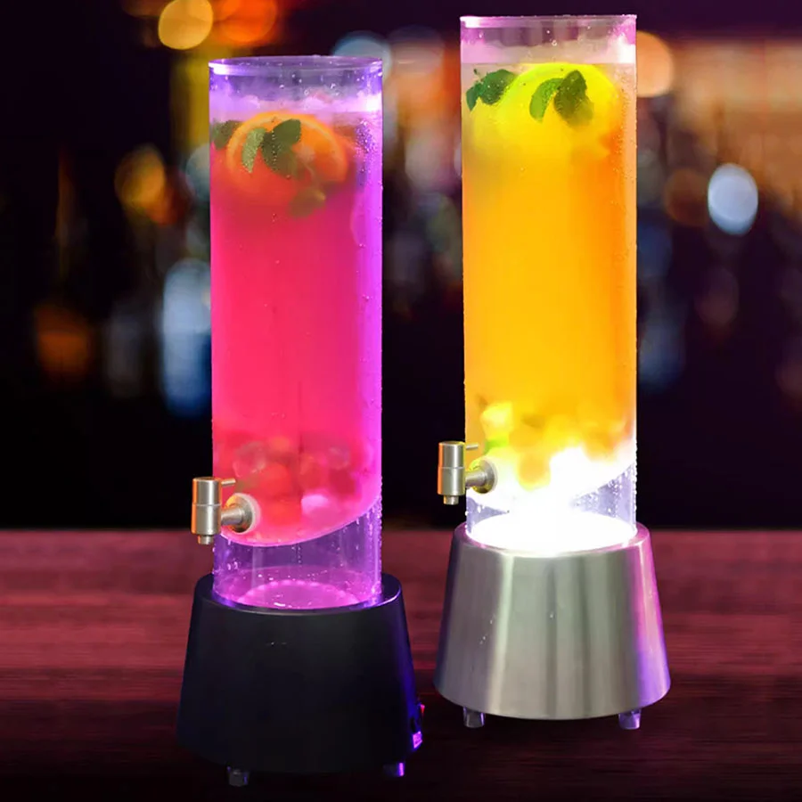 Imagem -04 - Recarregável Automática Led Beer Tower Bebidas Dispenser Suco e Vinho Balde de Gelo Glowing Drink Cooler Container 2l 3l 5l