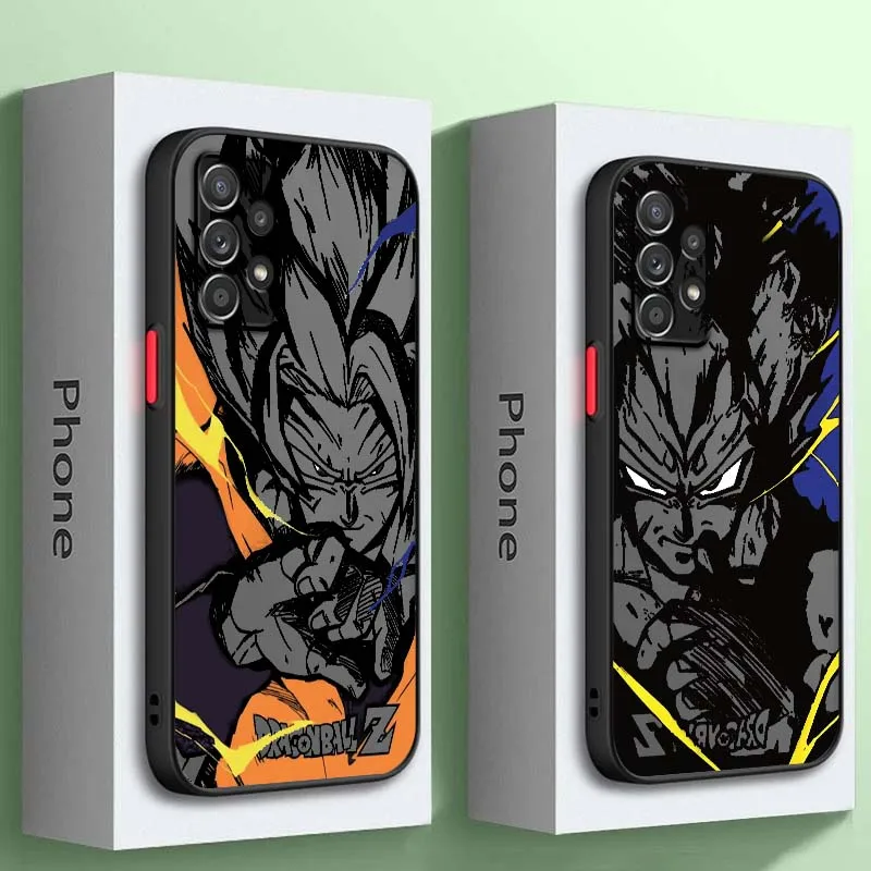 

D-Dragon Balls Saiyans Cool Phone Case For Samsung A73 A72 A71 A55 A54 A53 A52 A51 A35 A25 A15 A14 5G Frosted Translucent