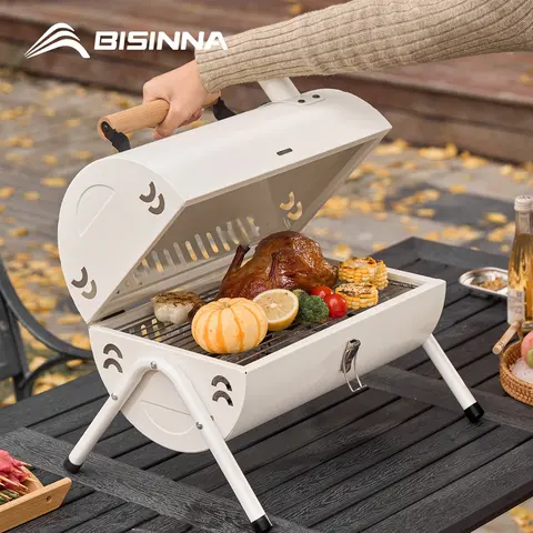 BISINNA 야외 다기능 휴대용 바베큐 스토브 캠핑 바베큐 숯 그릴 듀얼 사이드 캠핑 용품