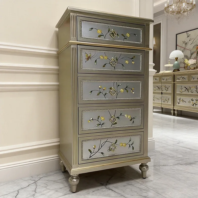 American light luxury chest of drawers, gold porch cabinets, French retro lockers, villa guests