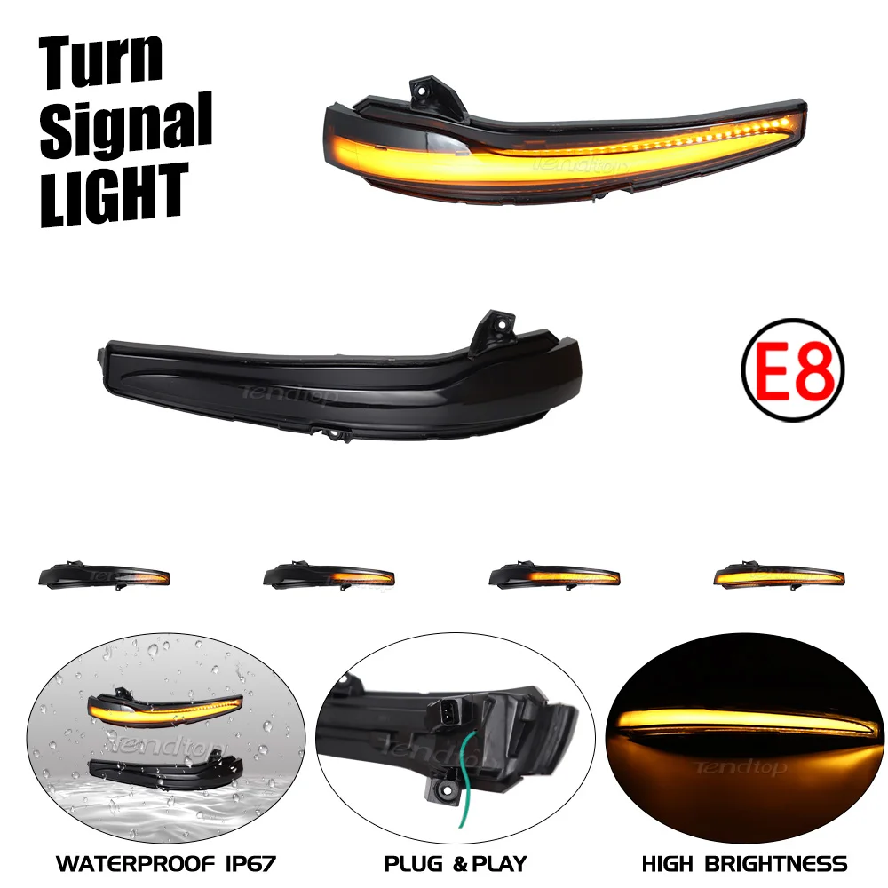 Image of Dynamische LED-Seitenspiegel-Blinkerleuchte, getönte Linse, für Mercedes Benz C E S GLC W205 X253 W213 W222 W447