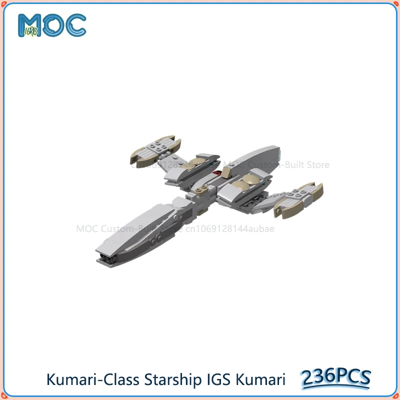 Kumari-Class Starship IGS Kumari Model MOC Building Blocks Space Aircraft Assemble Bricks DIY Creative Display Toys Gifts 236PCS