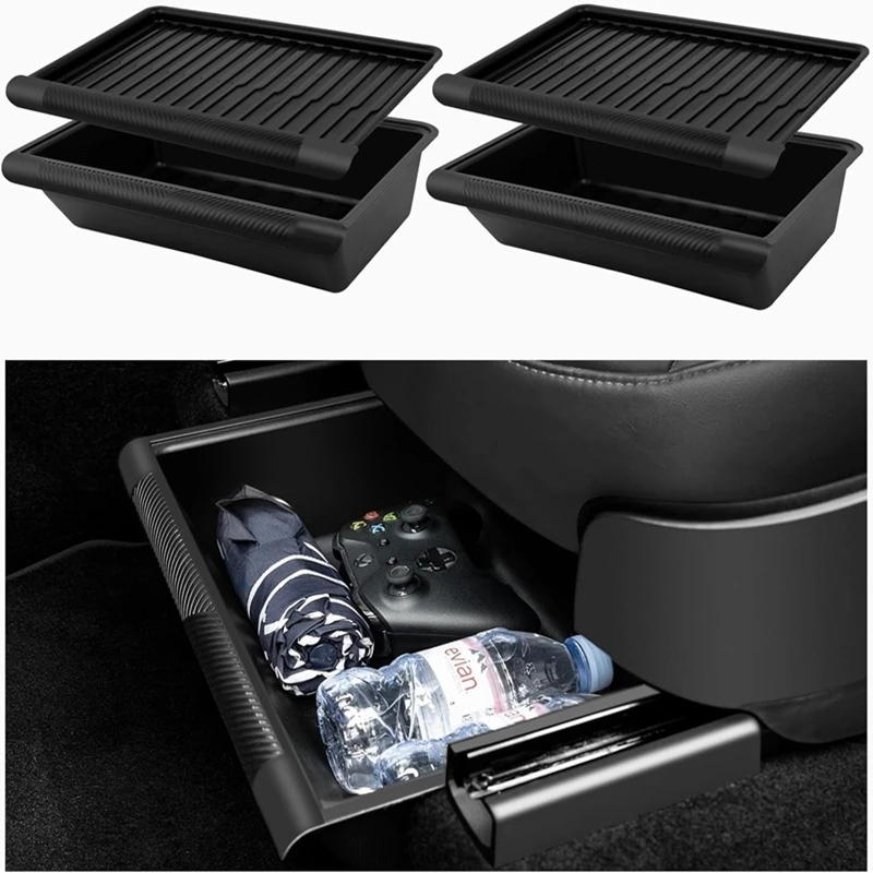 

Under Seat Storage Box for Tesla Model Y 2020-2024 Centrol Console Organizer Accessories Underseat Hidden Store Space Bin