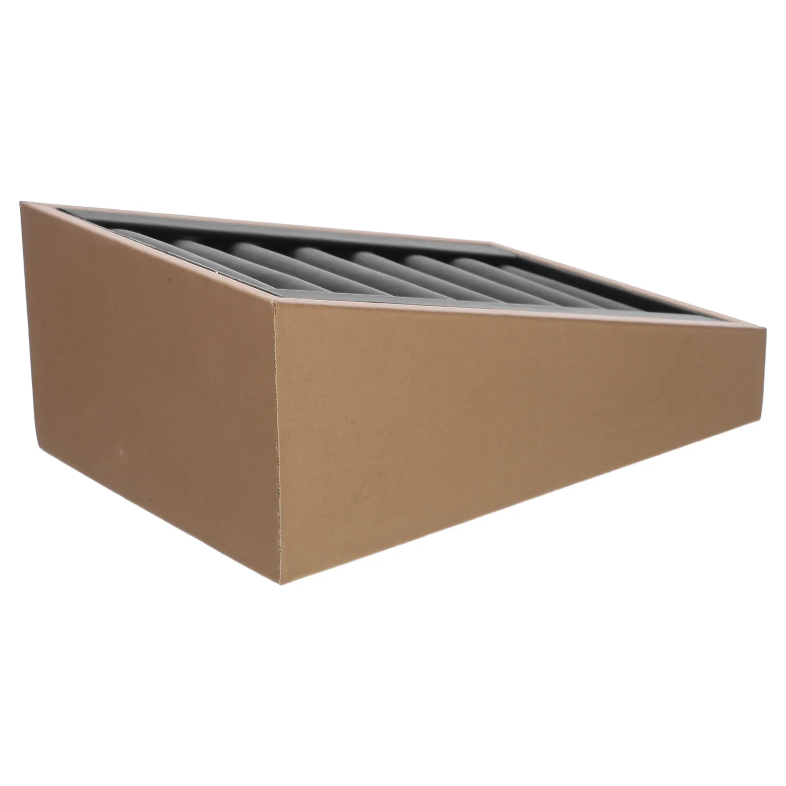 

Black PU Jewelry Ring Display Tray with Precision Grooved Slots Elegant Showcase Organizer for Rings Trade Show Retail Storage