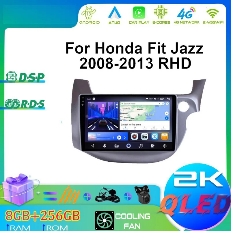 

For Honda Fit Jazz 2008-2013 RHD Car Intelligent Systems Android Car Player GPS WIFI Carplay 4G Car Radio Navigation Stereo
