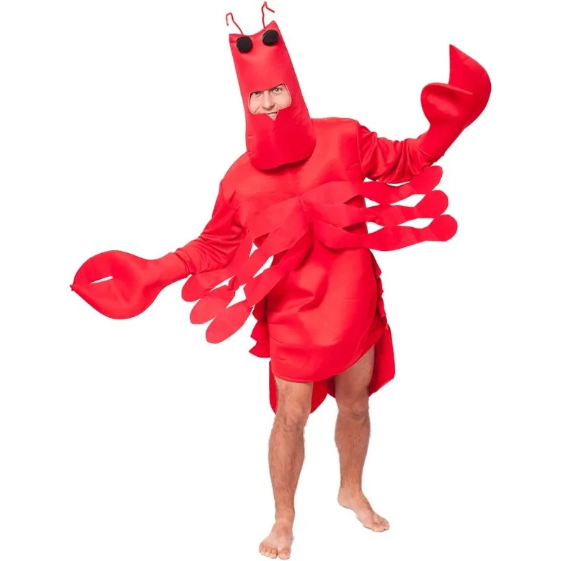 

Halloween Crayfish Cosplay Costume Funny Ocean Animal Red Lobster Performance Suit for Women Men Festival Party Adulte Outfits