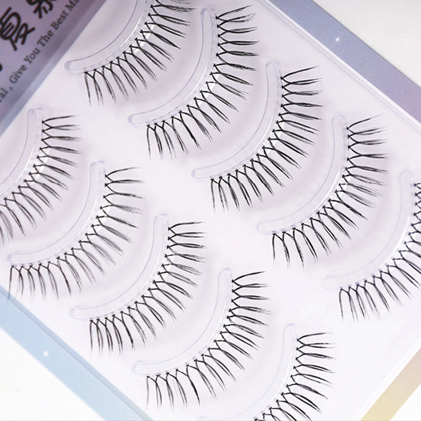 5 pares de cílios postiços transparentes naturais finos volume extensão de cílios curvados estilo coreano cílios para mulheres maquiagem diária