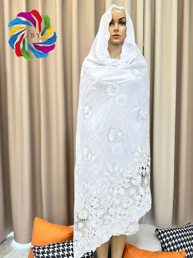 Écharpe de Luxe Musulmane 2023 Coton, Hijab, Cravate de Sauna, Turban, Broderie Circulaire, Châles de Grande Taille, 100%