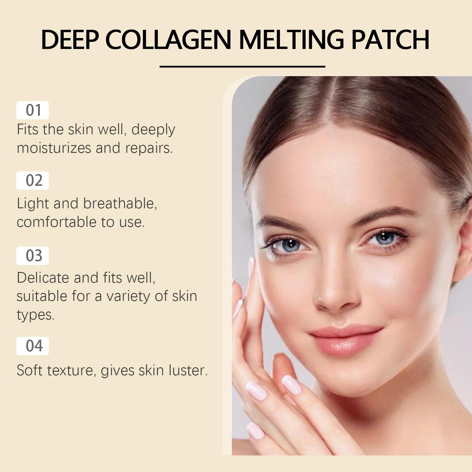 Collagen Protein Water Soluble Patches for Forehead Eye Area Absorbable Elasticity Firming Moisturizing Essence Patch Face Care