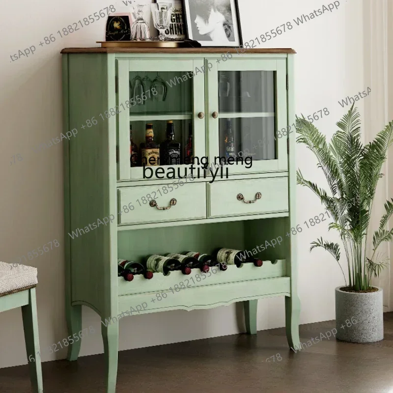 

xz1American Sideboard Cabinet Integrated Wall Living Room Home Solid Wood Country Retro Storage