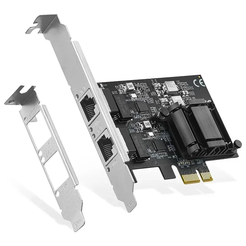 Scheda server PCIe doppia porta da 2,5 Gbps Scheda adattatore di rete Ethernet RJ45 a 2 porte 10/100/1000 M/2,5 G con Realtek/RT8125B