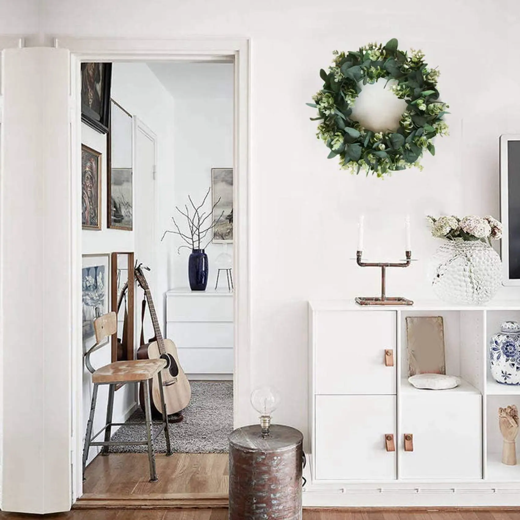 

Искусственный венок из искусственной зелени AC23-2X, 12,9 дюйма, для украшения входной двери, стены, окна, для праздничного декора