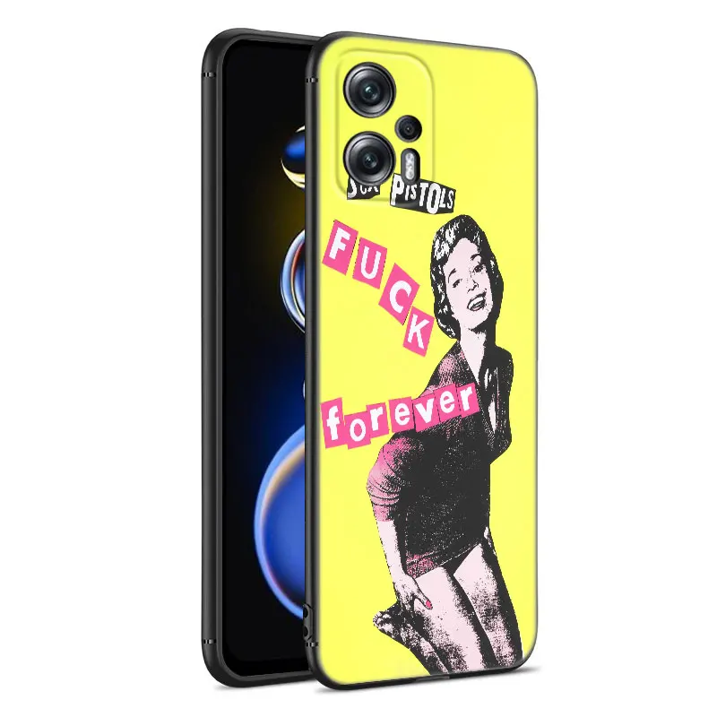 Punk rock Sex Pistols band Phone Case For Xiaomi POCO X3 X4 NFC F5 M2 M3 M4 M6 X5 Pro F3 F4 GT 5G C31 C55 M5S Black Cover