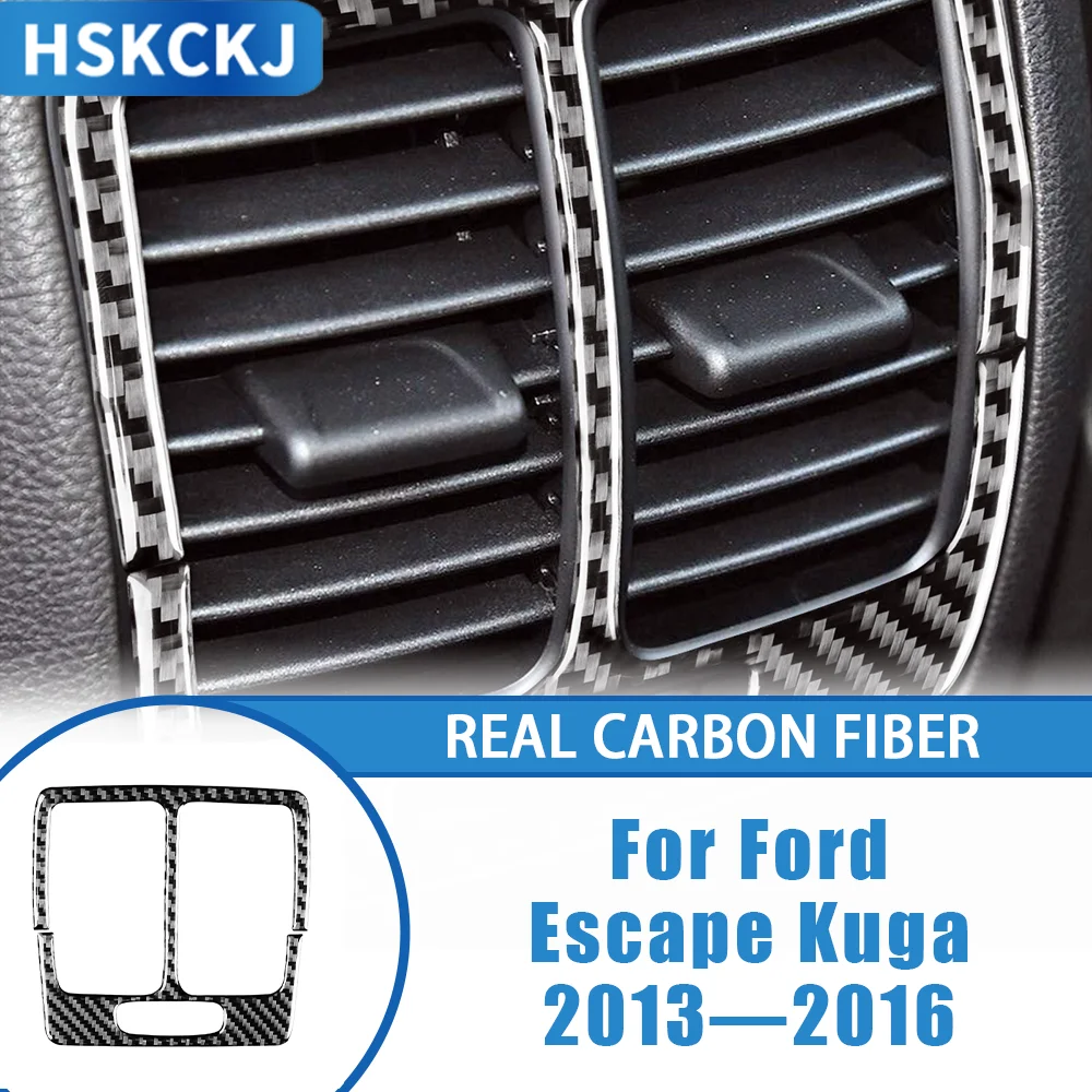 

For Ford Escape Kuga 2013—2016 Car Accessoreis Carbon Fiber Rear Console Air Vent Outlet Panel Decal Interior Cover Trim Sticker