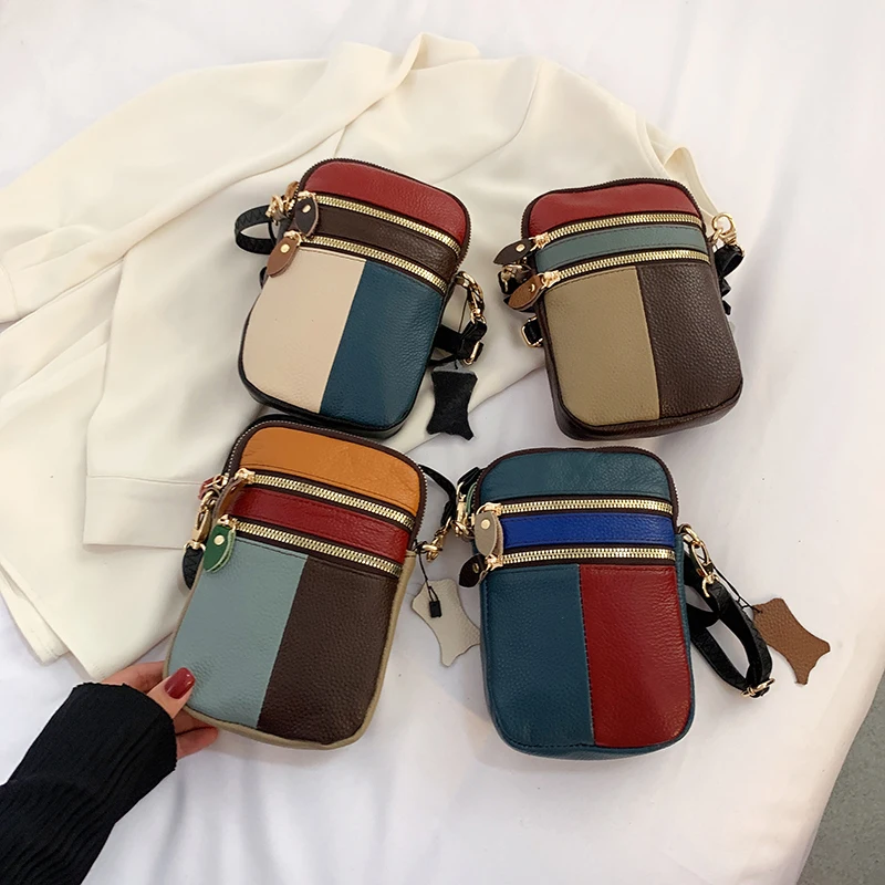 Women Bag Color Random Bag Super Benefits Genuine Leather Messenger Mobile Phone Bag Fashion Shoulder Crossbody Pack Designer