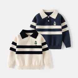 Cute Bear Boys Sweaters Toddler Pullover Kids Knitwear Cotton Spring Fall Children's Clothes