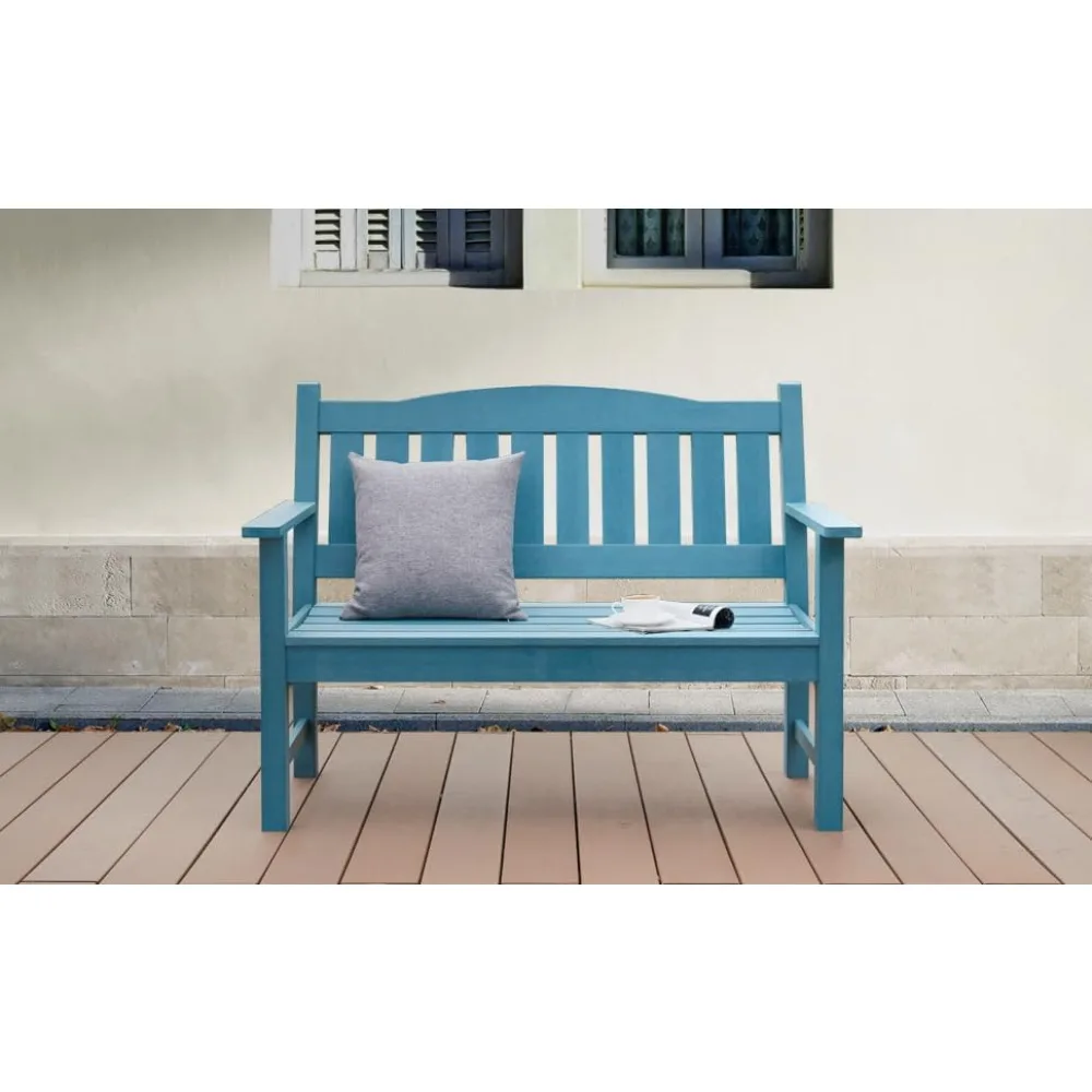 

2-Person Outdoor Memorial Bench, All-Weather Poly Lumber Garden Bench, Rot-Resistant Outdoor Patio Bench for Park,Porch