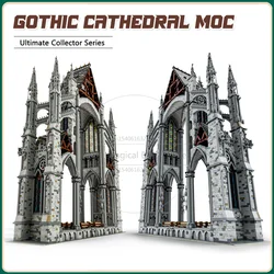 1:42 Scale Gothic Cathedral MOC Building Blocks Architecture Model Technology Bricks Assembly Collection Toys Display Xmas Gifts