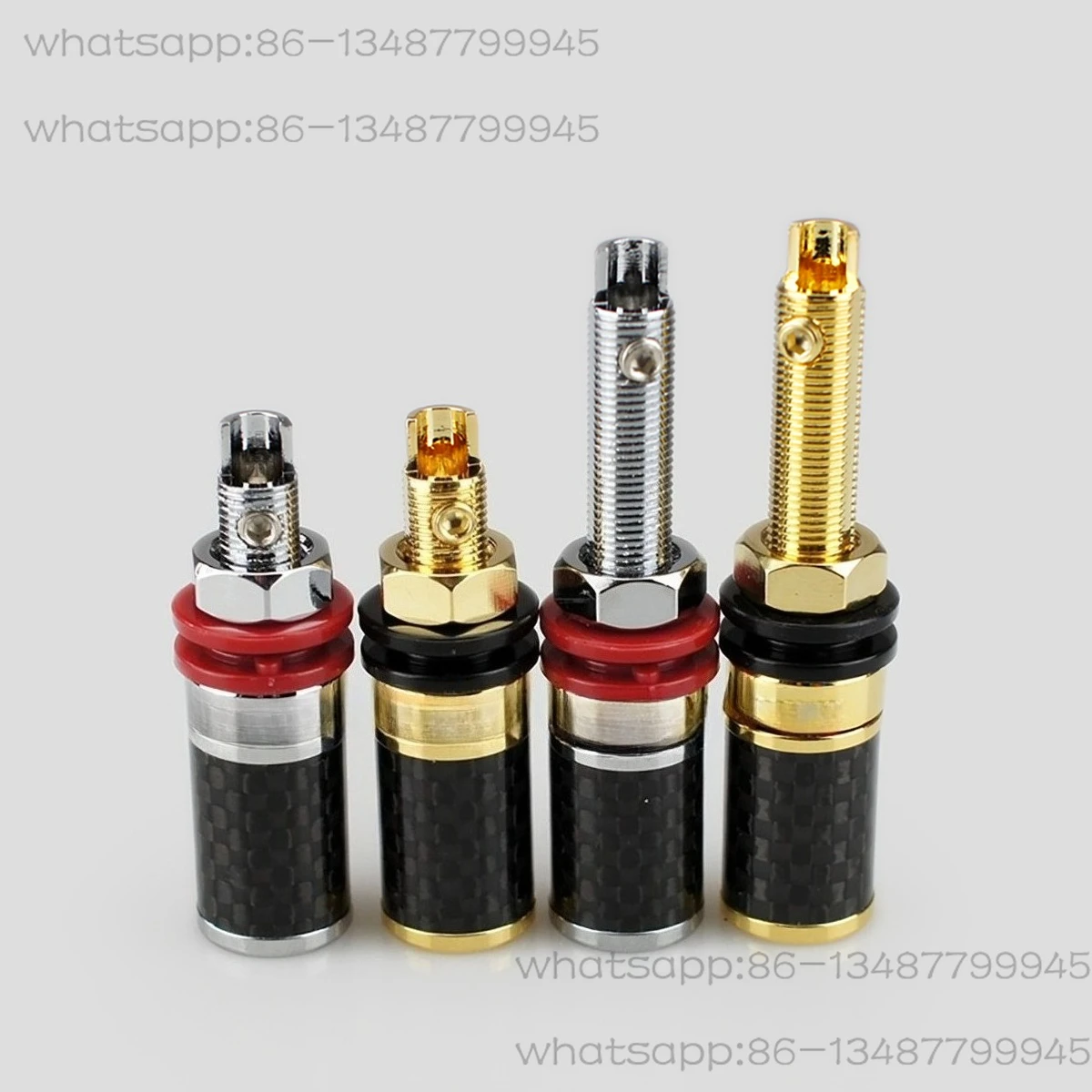 

Fever 4N Copper Carbon Fiber Speaker Terminal, Pure Copper Gold-plated Solder-free Carbon Fiber Speaker Terminal (5 in A Pack)
