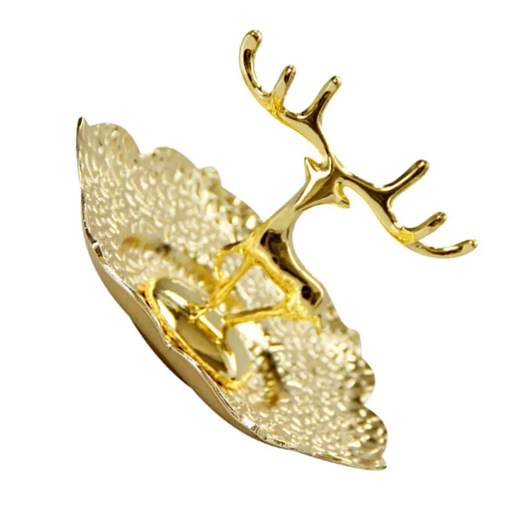 

1Pcs Deer-Shaped Jewelry Storage Tray Premium Copper Finish Elegant Desktop Adornment for Rings Necklaces Earrings Cosmetics