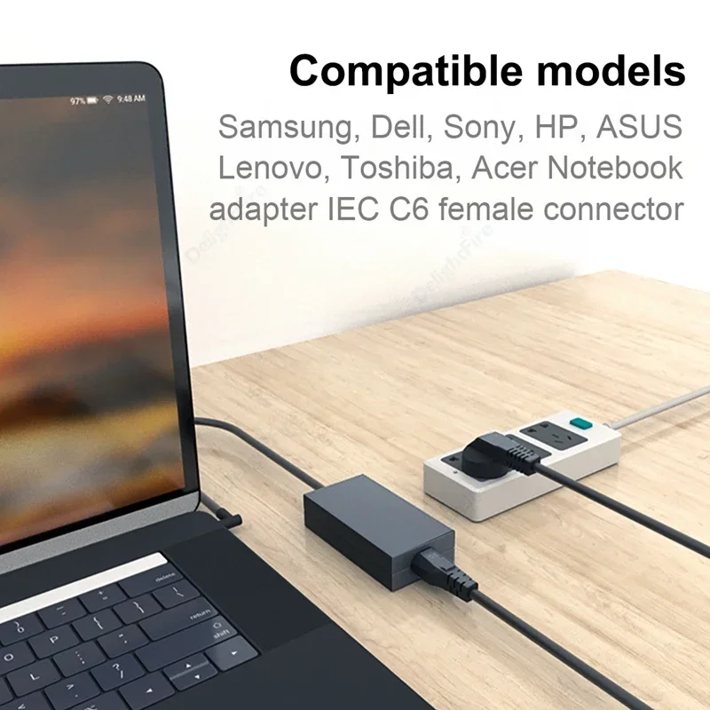 Laptop Power Cable 0.5m/2m/5m Euro Plug IEC C5 Power Adapter Extension Cord For Asus Dell HP Notebook LG TV Printer Projector