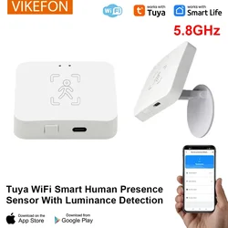 WIFI/Zigbee 5.8G Smart Human Presence Sensor Luminance/Distance Detection Tuya Smart Life APP Home Automation For Alexa Google