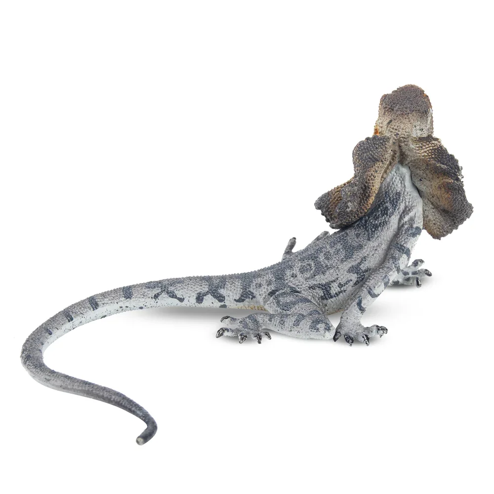 Toymany Simulation Frilled Lizard Wildlife  Animal Model Toy Mini Figures Dolls Action Figurines Toys Children Gift Cake Decora