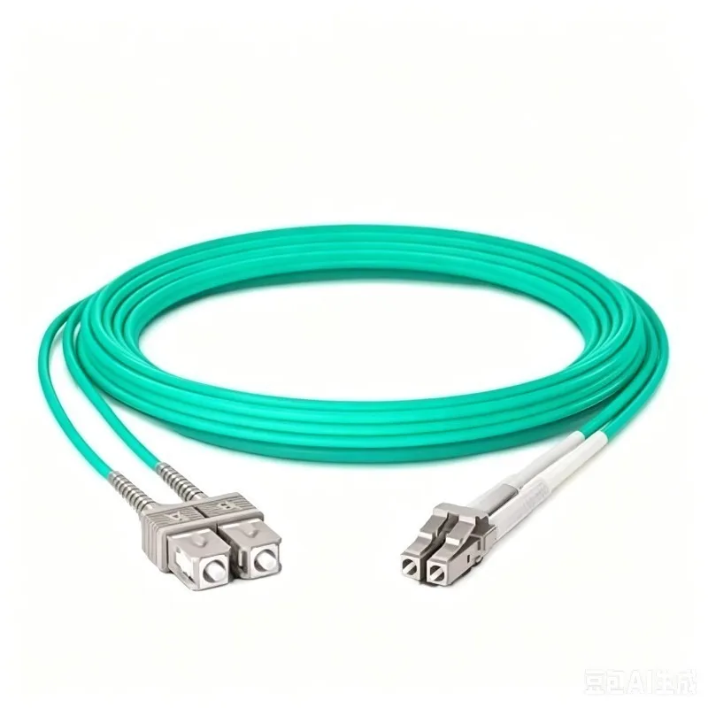 Cordon de raccordement en fibre multimode OM5 duplex SC vers LC Aqua LSZH 50/125μm pour réseau de centre de données à haute vitesse 10G 40G 100G