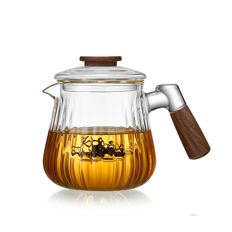 Glass Teapot Thick and High Temperature Resistant Tea Water Separation Strainer Teapot Single Teapot Black Tea Tea Set Tea