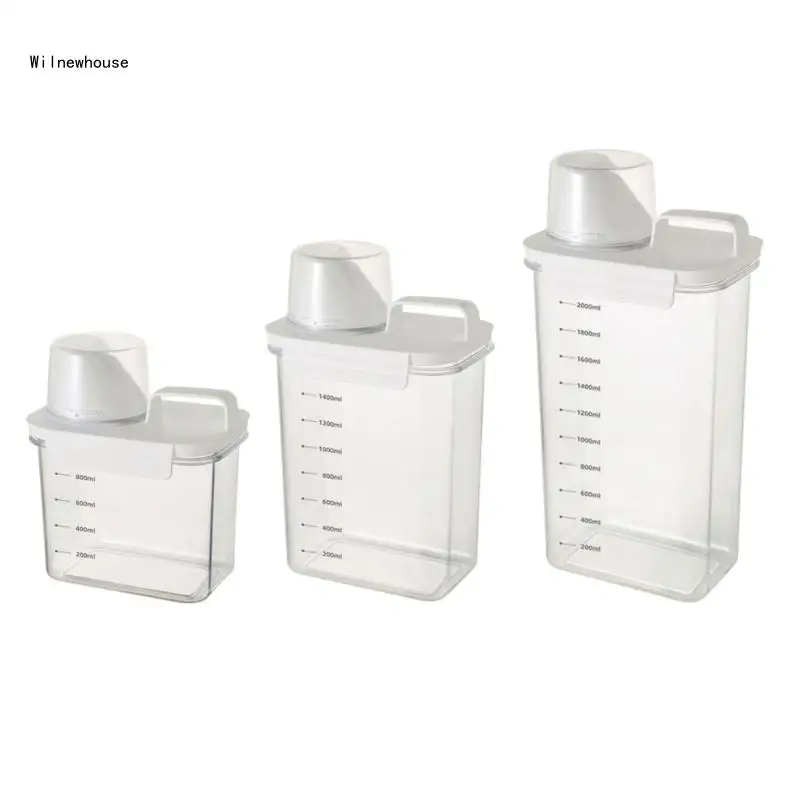 

Space Saving Measuring Cup Storage Canister Plastic Storage Tanks for Freshness Dropship