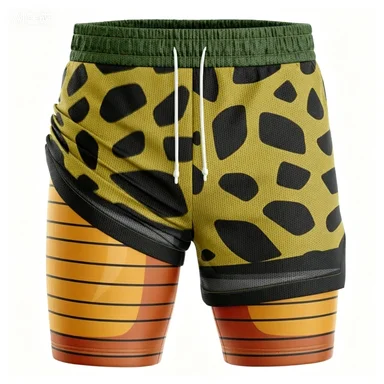 Anime Peripheral Quick Drying Breathable Double-layer Fake Two-piece Design Training Running Sports Pants