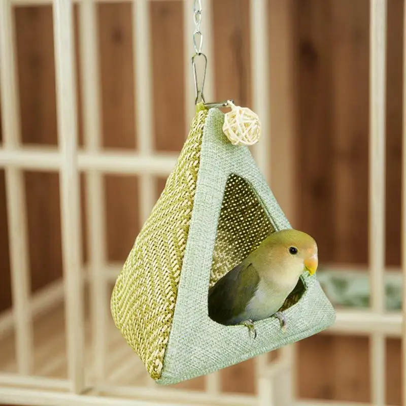 

Bird Hammock Parrot House Hangable Decorative Lovebird Sleeping Hideaway Breathable Cooling Nest For Cockatiel Macaw Parakeet
