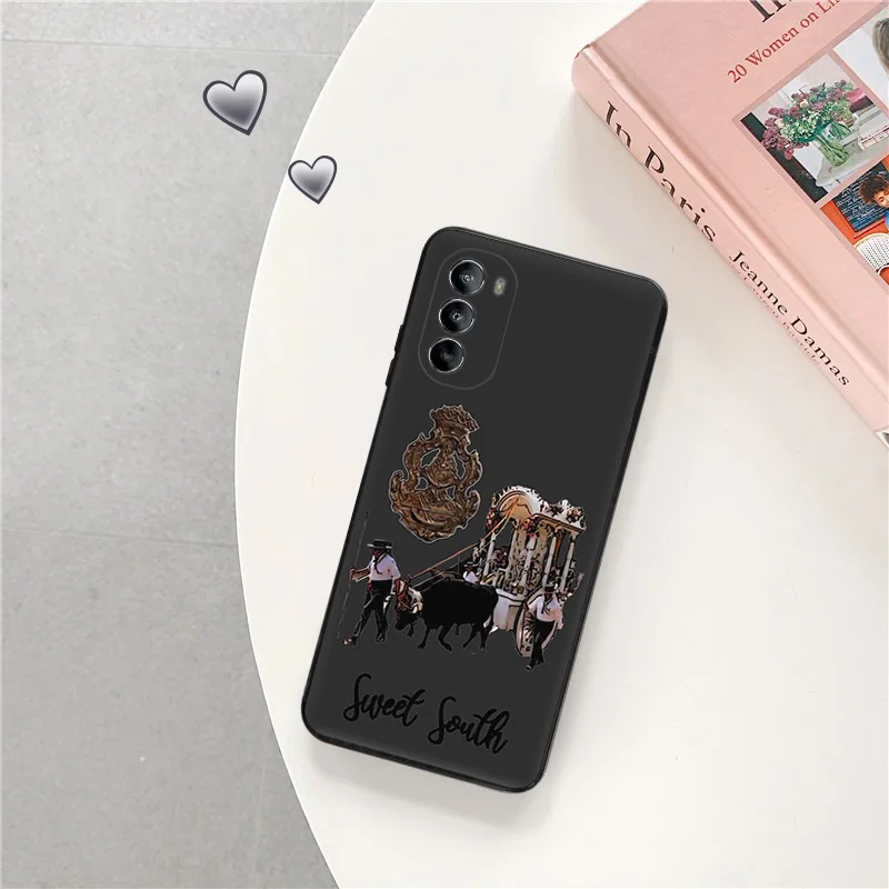 Black Soft Phone Case for Motorola G32 G50 G51 5G G60 G71 G22 G52 G72 G53 G73 G60S Moto G9 Power Virgin Mary Jesus Church Cover