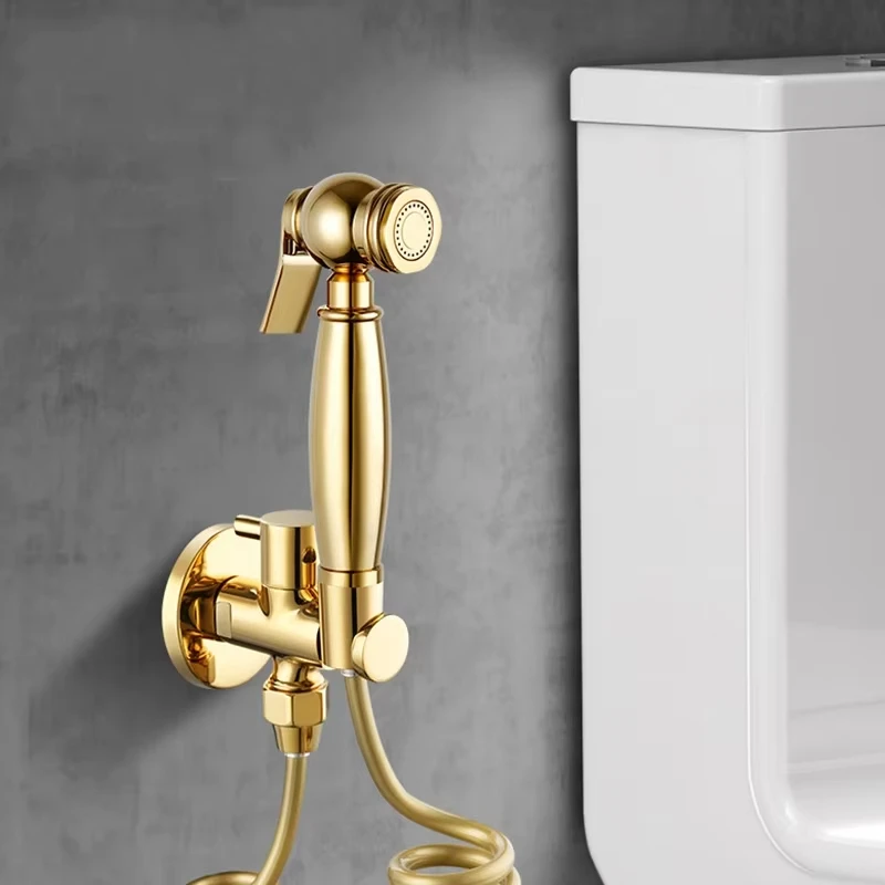 Brass Vintage Spray Gun Kitchen Pull-Out Flush Head Bathroom Toilet Companion Booster Flusher