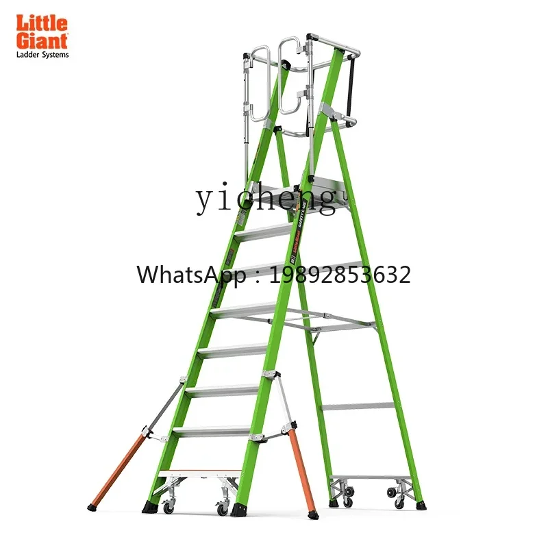 

TQH Multifunctional Folding Herringbone Ladder FRP Insulated Sky Cage Ladder Climbing Safety Ladder