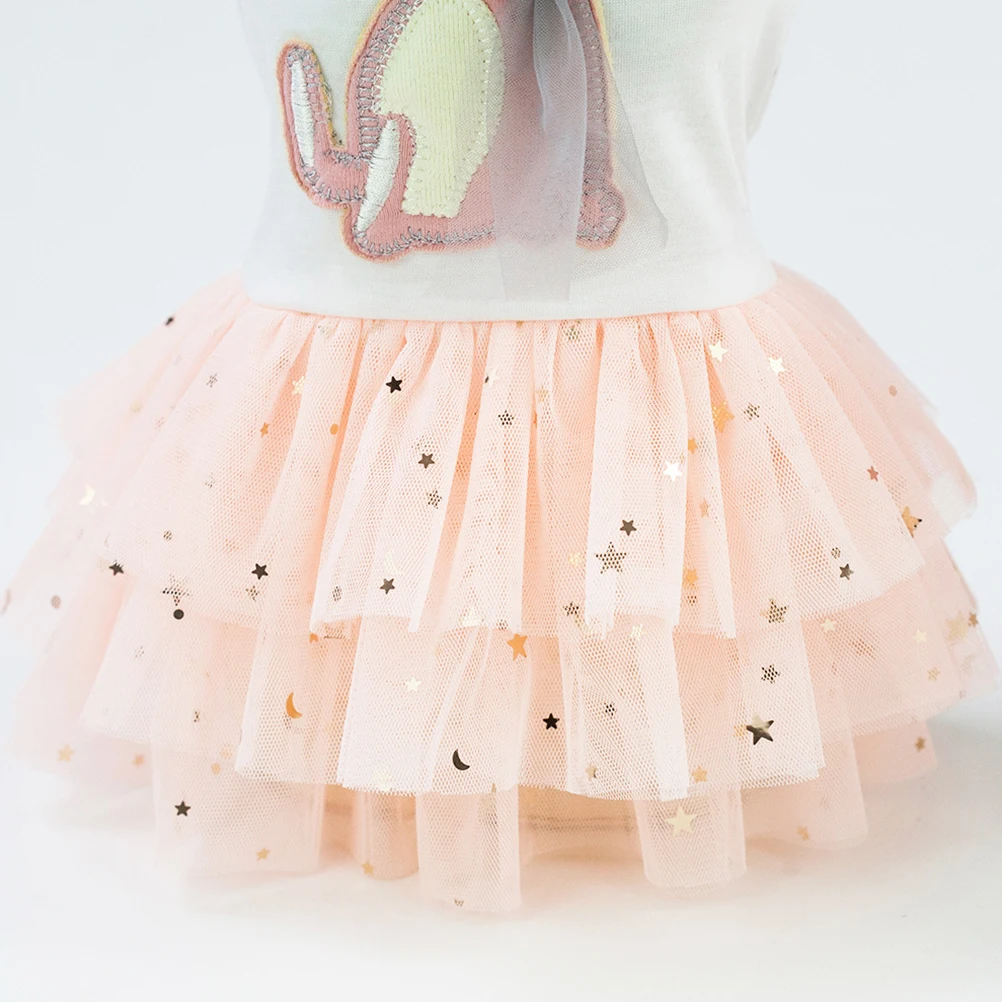 

Pet Lace Skirt Clothes White Dog Flower Girl Puppy Tulle Gown Tutu Gauze Dress Miss Outdoor