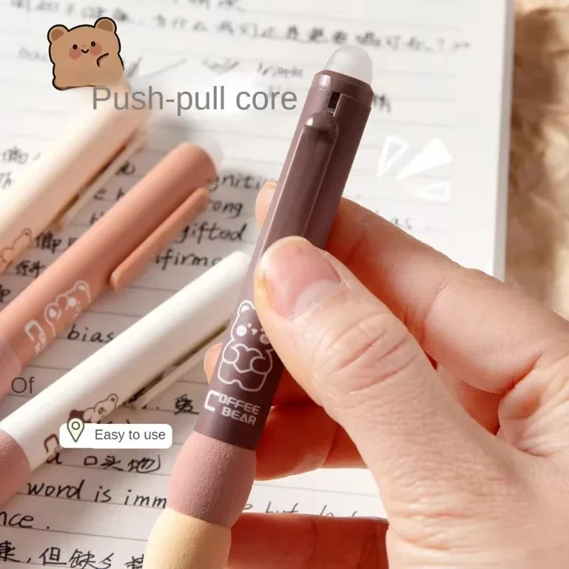 4 SZTUK / Pudełko Soft Cloud Grip Wymazywalny długopis żelowy ST Tip Szybkoschnący długopis Student 0,5 mm Czarny tusz Akcesoria biurowe
