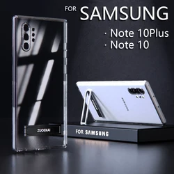 Luxury Transparent Holder Stand Shockproof Clear Case For Samsung Galaxy Note10 Plus Note10Plus Note 20 10 9 8 Soft Back Cover