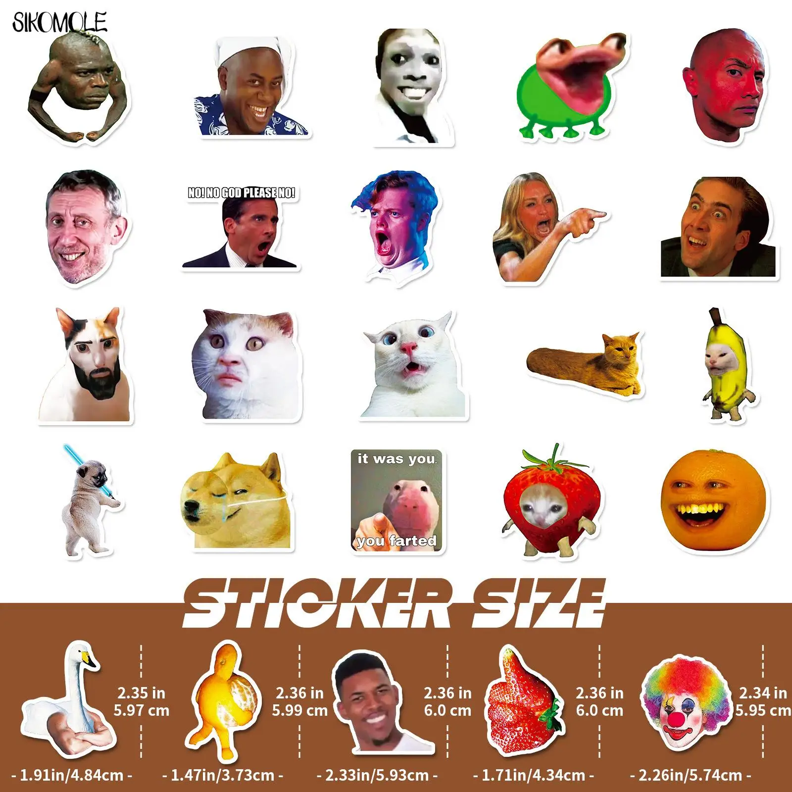 Mix Cute Meme Stickers, Character Spoof Expression Pack
