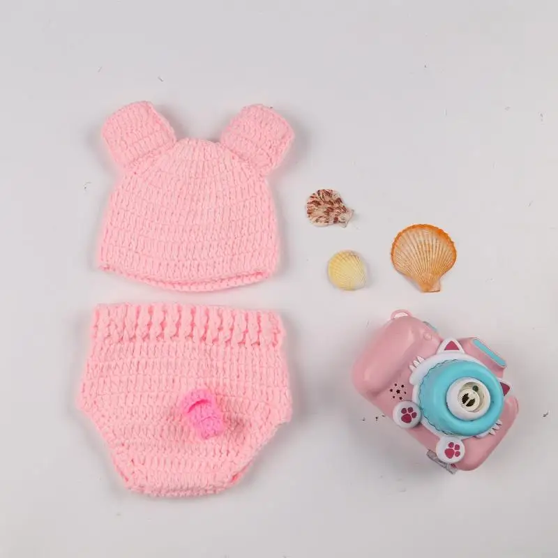 N80C Varken kostuum pasgeboren baby fotografie rekwisieten gehaakte babyfoto outfits gehaakte handgemaakte katoenen varken