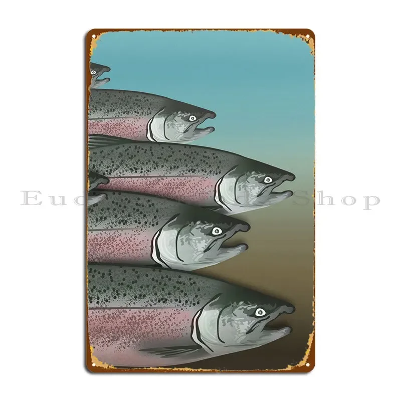 Alaskan Salmon Part1 Left Metal Plaque Poster Personalized Living Room Garage Plaques Design Wall Decor Tin Sign Poster