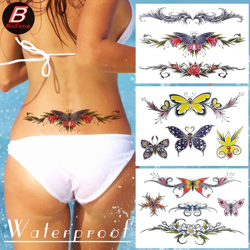 

Adults Tatoo Stickers Waterproof Temporary Fun Tattoo Sexy Waist Tattoo Cover Scar Female Tattoo Waterproof Belly Tattoo