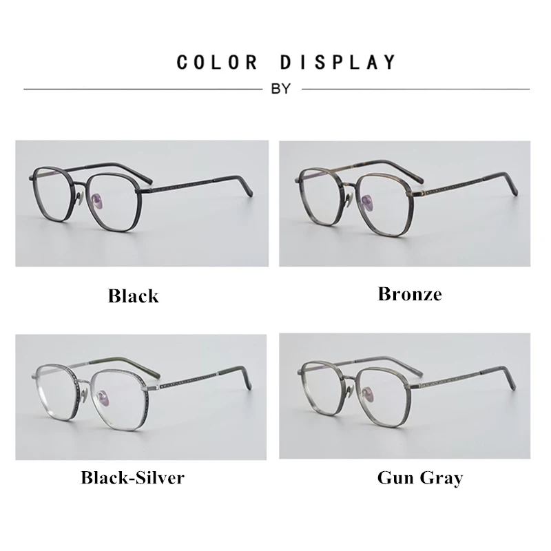 Vintage Titanium Square Optical Glasses Frame Homens Mulheres Retro Moda Prescrição Óculos Handmade Miopia Full Rim Eyewear