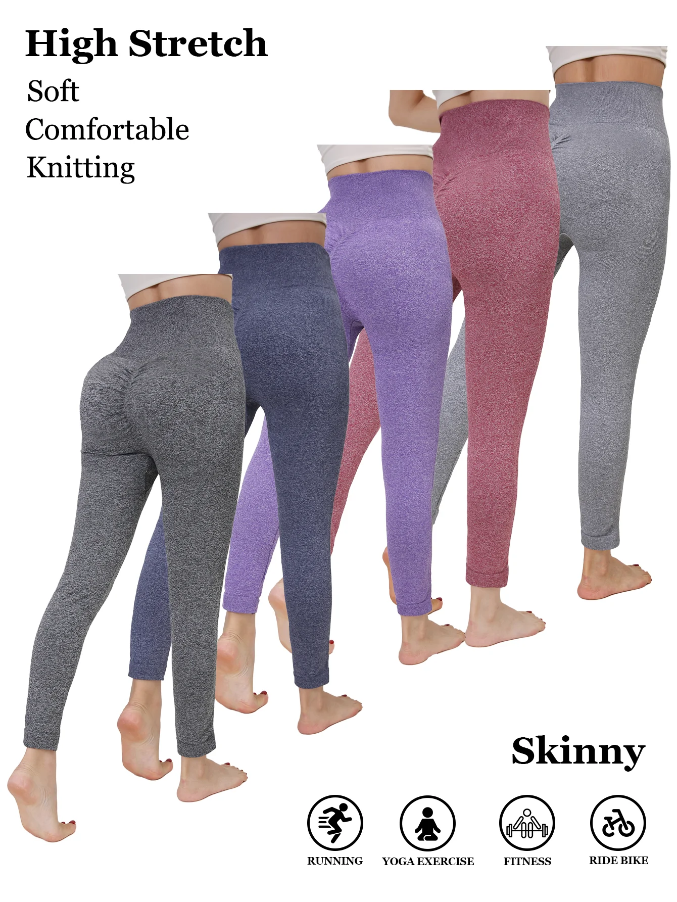 CUHAKCI Spring And Summer Women's Sexy And Fashionable Tight Leggings With Hip Fold Outdoor Sports Running Yoga Pants